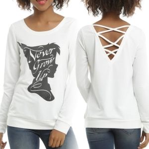 Disney Peter Pan Never Grow Up Girls Sweater Long Sleeve Top